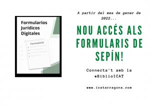 Ampliem els recursos de biblioteca digital amb els formularis de Sepín!
